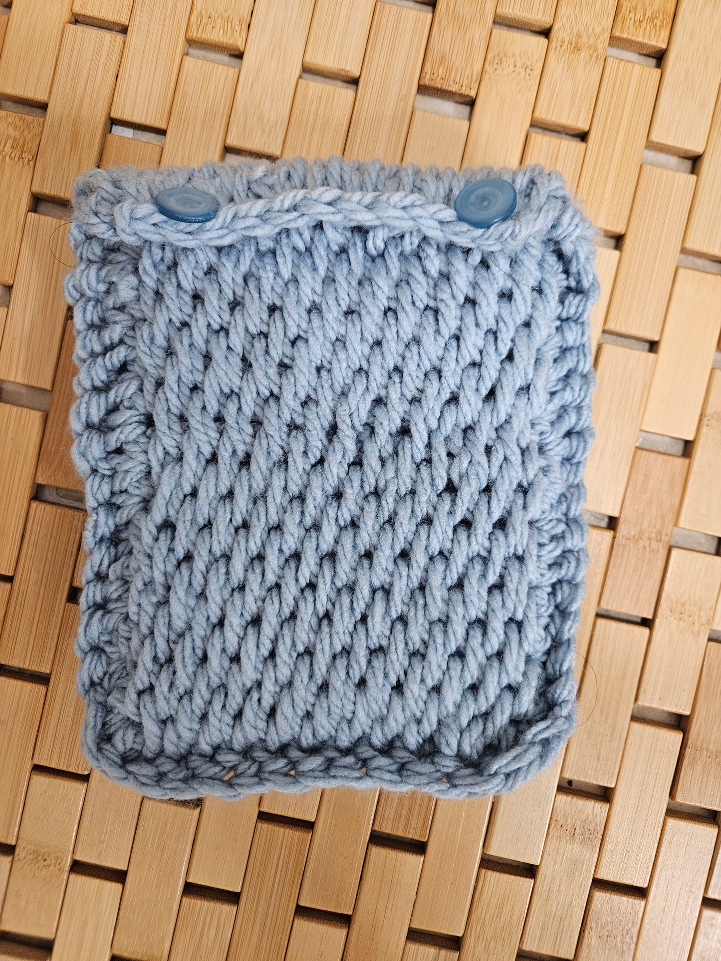 Tunisian crocheted Kindle cozy