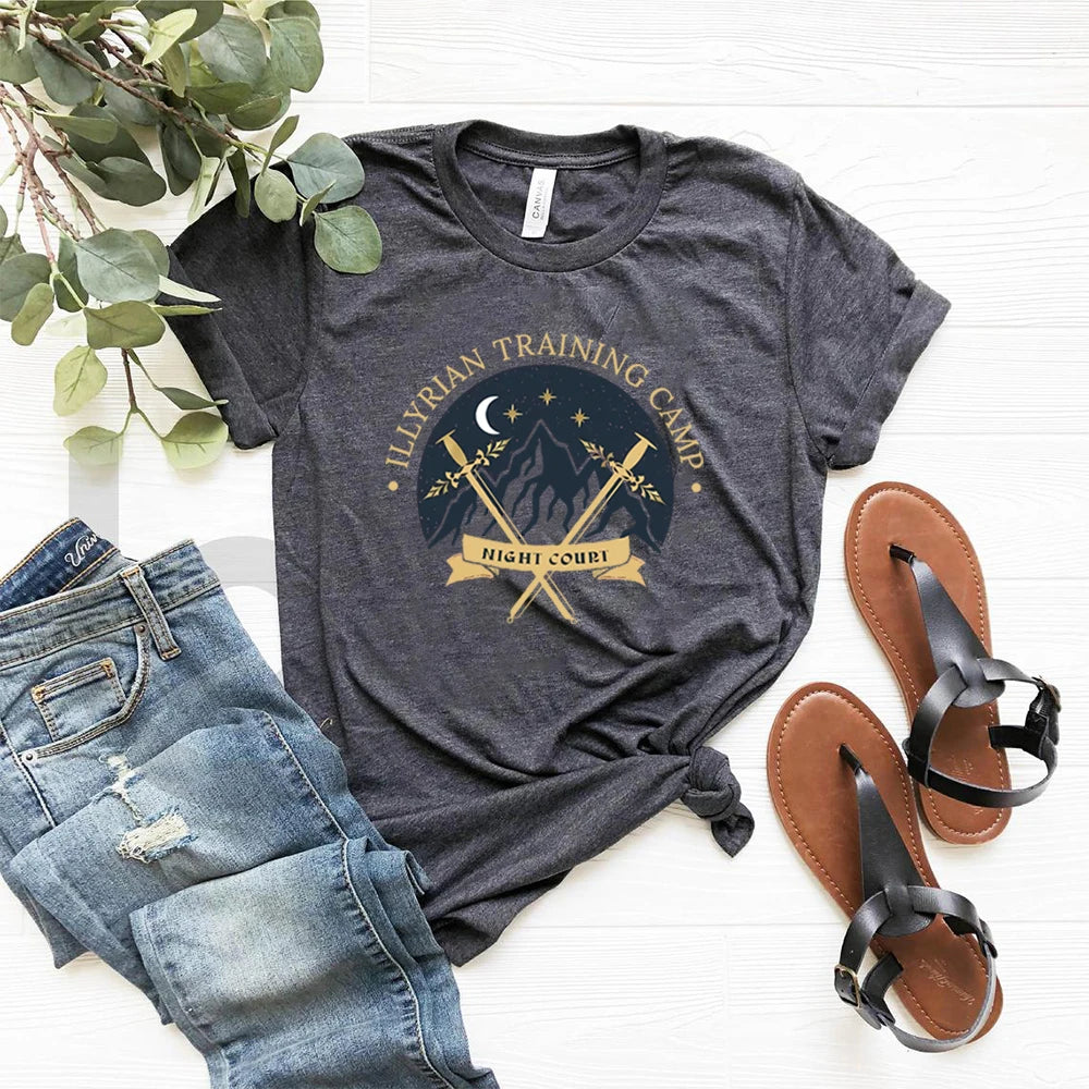 Illyrian Training Camp T-shirt Sarah J Mass ACOTAR Shirt Night Court Illyrian Velaris Tee Book Lover Shirts SMJ Bookish Gift Top