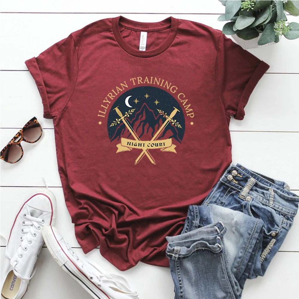 Illyrian Training Camp T-shirt Sarah J Mass ACOTAR Shirt Night Court Illyrian Velaris Tee Book Lover Shirts SMJ Bookish Gift Top