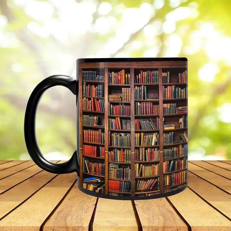 3D Effect Library Bookshelf Mug Creative Space Ceramic Coffee Mugs Multi-Purpose Mugs 350ml  Bookworm Mug For Women Men Bookish